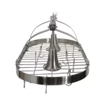2-Light Brushed Nickel Kitchen Pot Rack Light with Hooks