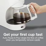 Proctor Silex 12 Cup Coffee Maker with Glass Carafe, Compatible with Smart Plugs, White, 43501PS