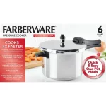 Farberware 6-Quart Aluminum Stovetop Pressure Cooker, 15 PSI