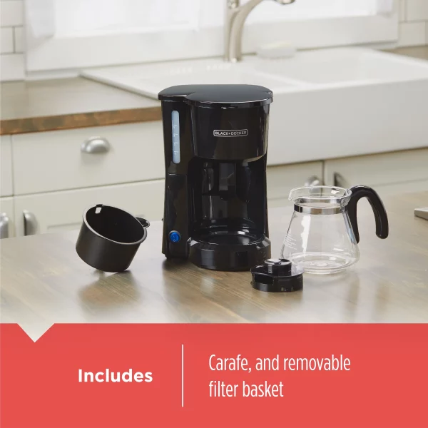 BLACK+DECKER 5-Cup* Coffee Maker, Compact Design, Black, CM0700B