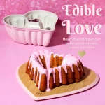 Paris Hilton Premium Nonstick Heart Shaped Fluted Pan, Dishwasher Safe, 9.5 inch, Pink
