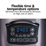 Hamilton Beach Programmable Defrost Slow Cooker, 6 Quart Capacity, Temperature Probe, Removable Crock, Black, 33768