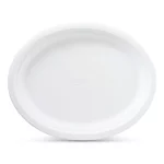 Chinet Classic® Premium Disposable Paper Platters, White, 12 ⅝ x 10", 30 Count
