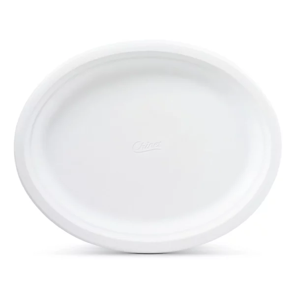 Chinet Classic® Premium Disposable Paper Platters, White, 12 ⅝ x 10", 30 Count