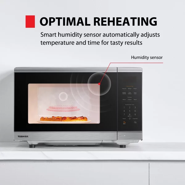 Toshiba 1.4 Cu. Ft., Stainless Steel, 1100 Watt, Microwave Oven with Sensor Cook