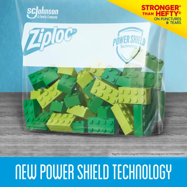 Ziploc Brand Slider Storage Quart Bags with Power Shield Technology, 20 Count