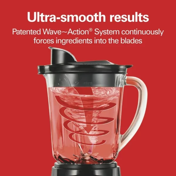 Hamilton Beach Power Elite Multi-Function Blender with Mess Free 40 oz. Glass Jar and 3-Cup Chopper, Mini Food Processor, 700 Watts, Stainless Steel, 58149