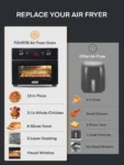 FOHERE Air Fryer Toaster Oven Combo, 20QT Smart Convection Ovens Countertop, 7 Cooking Functions for Roast, Bake, Broil, Air Fry, Free Accessories Included, 1800W