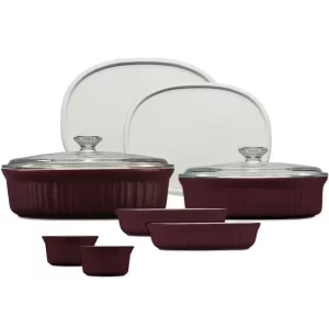 French Colors 10-Piece Bakeware Set, Cabernet