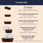 French Colors 12-Piece Bakeware Set, Cabernet