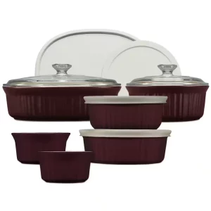 French Colors 12-Piece Bakeware Set, Cabernet