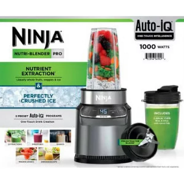 Ninja® Nutri-Blender Pro with Auto IQ®, 1000 Watts, Personal Blender, BN400