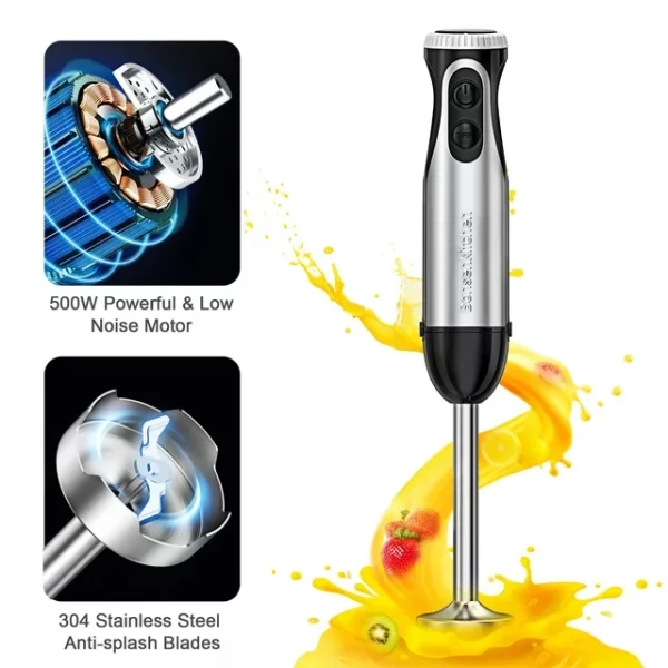 Bonsenkitchen Immersion Blender Handheld, Stainless Steel Hand Stick Blender, 20-Speed Hand Blender, Free Warranty