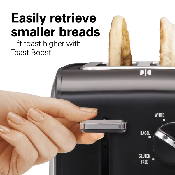 Hamilton Beach Expert-Toast 2 Slice Toaster, Adjustable Settings and Longer Slot for Artisan & Specialty Breads, Brushed Stainless Steel Finish, 22994