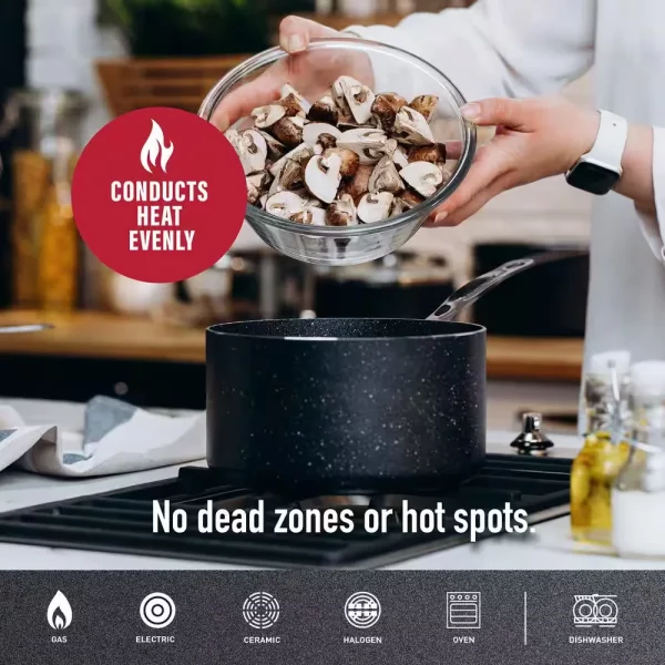 10-Piece Aluminum Ultra-Durable Non-Stick Diamond Infused Cookware Set with Glass Lids