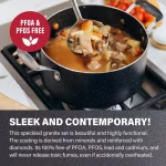 10-Piece Aluminum Ultra-Durable Non-Stick Diamond Infused Cookware Set with Glass Lids