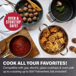 10-Piece Aluminum Ultra-Durable Non-Stick Diamond Infused Cookware Set with Glass Lids