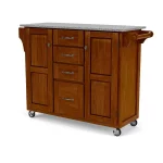 Create-a-Cart Cherry Kitchen Cart with Salt and Pepper Granite Top