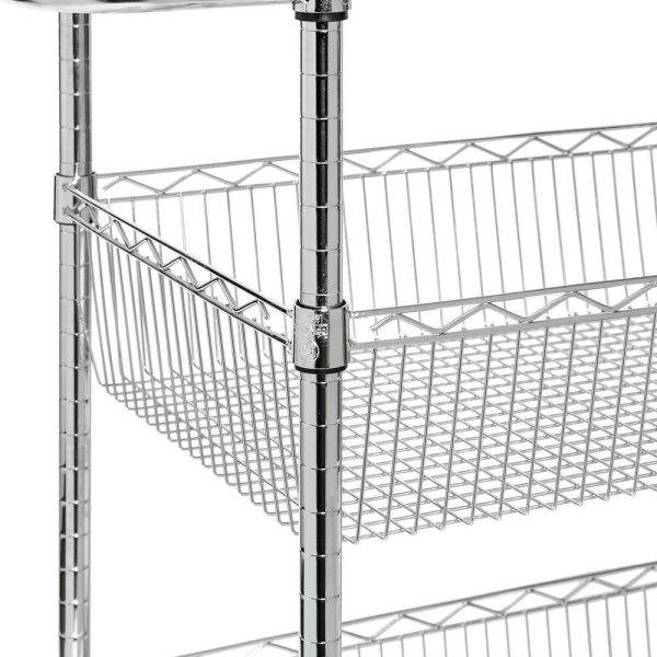 3-Shelf Chrome Rolling Cart