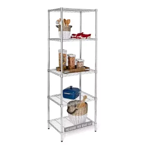 Chrome 5-Tier Metal Wire Shelving Unit (18 in. W x 72 in. H x 24 in. D)