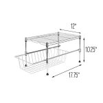 1-Shelf Chrome Pantry Organizer with Pull Out Basket