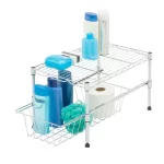 1-Shelf Chrome Pantry Organizer with Pull Out Basket
