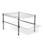 1-Tier Chrome Stacking Cabinet Organizer