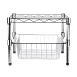 1-Tier Chrome Stacking Cabinet Organizer