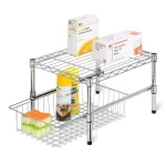 1-Tier Chrome Stacking Cabinet Organizer