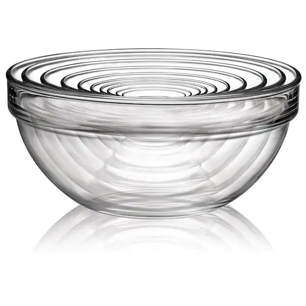 Stackable 10-Piece Glass Mixing Bowl Set