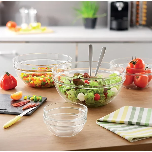 Stackable 10-Piece Glass Mixing Bowl Set