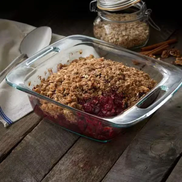 Easy Grab 3 qt. and 8 in. x 8 in. 4-Piece Glass Bakeware Set with Red Lids