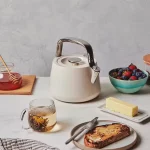 Stovetop Whistling Tea Kettle in Cream