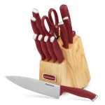 Color Pro Collection 12-Piece Red Handled Block Cutlery Set
