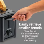 Proctor Silex 2 Slice Toaster, Auto Shut Off, Compact, Black, 22624