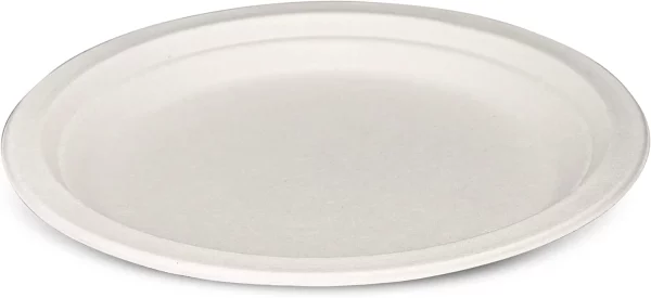 Comfy Package 9? Compostable Round Paper Plates Heavy Duty Plate, 250-Pack