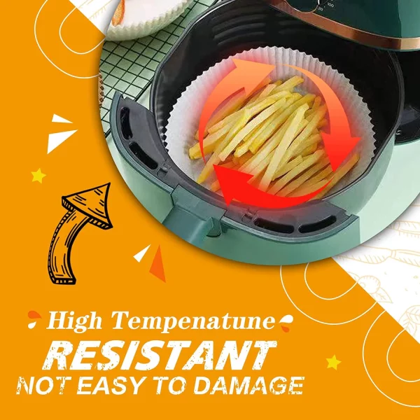 100PCS Air Fryer Disposable Paper Liner, Non-stick Air Fryer Liners Basket , Round Baking Paper for Air Fryer Oil-proof , Water-proof , Food Grade Parchment for Baking Roasting Microwave ( 7.9 inch )