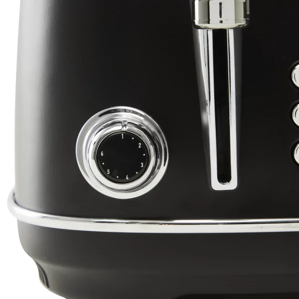 Haden Heritage 4-Slice Wide Slot Toaster, Black / Chrome - 75096