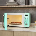 Costway 0.7Cu.ft Retro Countertop Microwave Oven 700W LED Display Glass Turntable Green