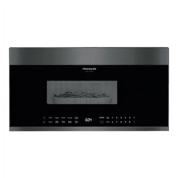 Frigidaire FGBM19WNVD 30 Gallery Series Black Stainless Steel Over-the-Range Microwave with 1.9 cu. ft. Capacity 300 CFM Sensor Cooking and LED Interior Lighting