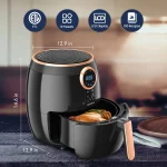 Rozmoz 5.2Qt Air Fryer, 8 Preset Oil-Less Frying Modes, Quickly Heating with Air Fryer Cookbook, Black