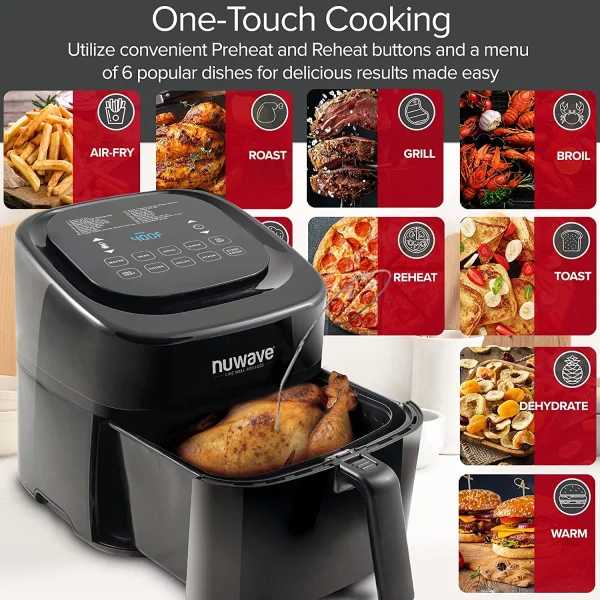 NuWave Brio 6-Quart Digital Air Fryer with One-Touch Digital Controls