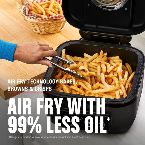 George Foreman Beyond Grill 7in1 Electric Indoor Grill and 6 Qt Air Fryer, Black, MCAFD800D