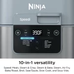Ninja Speedi Rapid Cooker & Air Fryer, SF300, 6-Qt. Capacity, 10-in-1 Functionality, Meal Maker, Sea Salt Gray