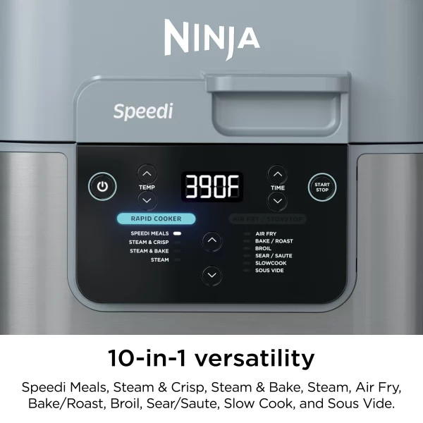 Ninja Speedi Rapid Cooker & Air Fryer, SF300, 6-Qt. Capacity, 10-in-1 Functionality, Meal Maker, Sea Salt Gray