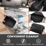 MMH 2Pcs Air Fryer Silicone Liners- Air Fryer Silicone Pot, Reusable Silicone Airfryer Liner Replacement Baking Tray Basket Insert, Non-stick, Easy Cleaning, Food Safe, Black