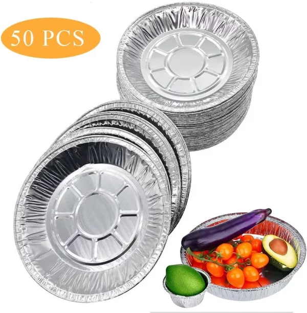 7 inch Aluminum Foil Pie Pans 50 Pcs/Set. Disposable Tin Plates for Pies Tart Quiche by Scheam