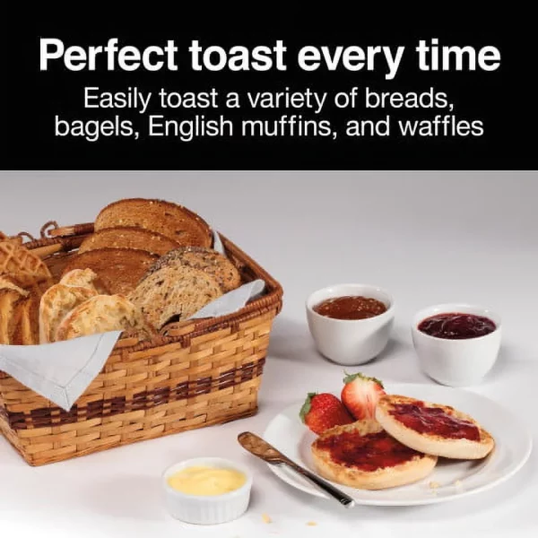 Proctor Silex 2 Slice Toaster, Auto Shut Off, Compact, Black, 22624