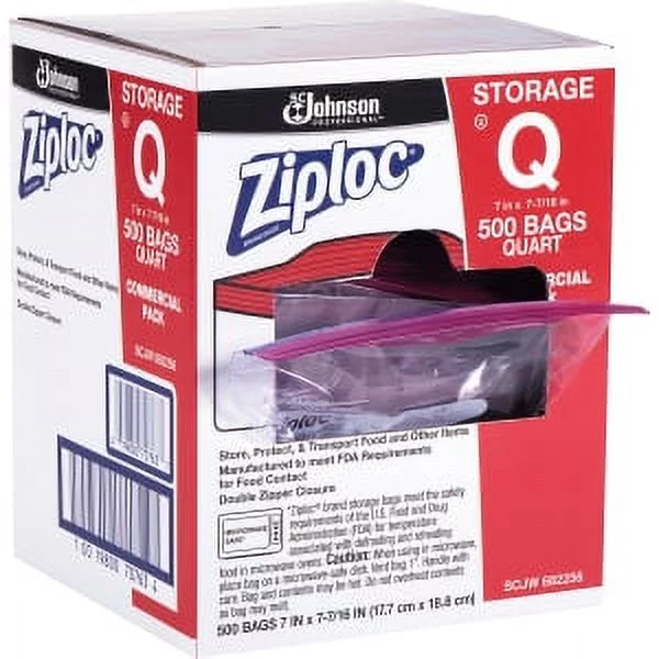 Ziploc Pinch & Seal Storage Bags, Quart, 500 Count