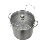 The Mainstays Stainless Steel 21.5 Quart Multi Use Food Canner with Tempered Glass Lid Silver